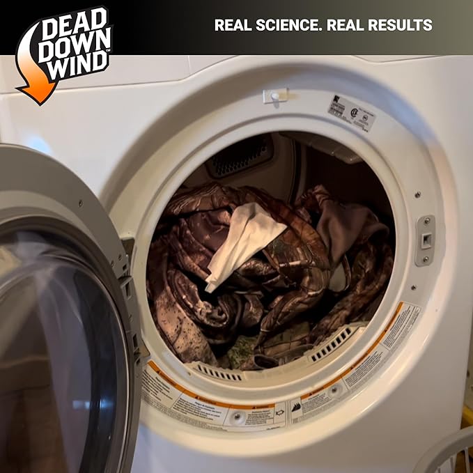 DEAD DOWN WIND Natural Woods Scented Odor Eliminating Dryer Sheets (15Ct) - Hunting Scent Control - Durable Hunting Scent Eliminators - Advanced Hunting Laundry Gear