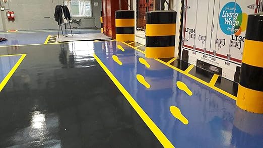 5S Location Marking Footprint- 10x3.5" Durable Footprint Shaped Floor Marker by Graphical Warehouse- Vibrant Colors, Rounded Corners (Pack of 10, 5 Pairs) (Yellow)