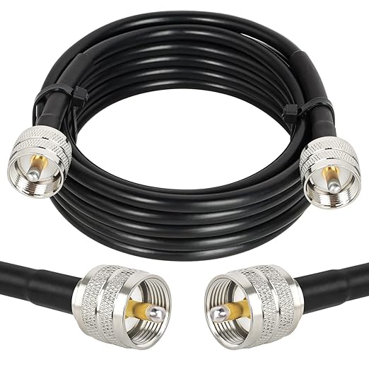 RG8x Coaxial Cable 12ft,CB Coax Cable 50 Ohm,UHF PL259 Male to Male Low Loss CB Antenna Extension for HAM Radio,VHF Radio,SWR Meter,Dummy Load,Antenna Analyzer