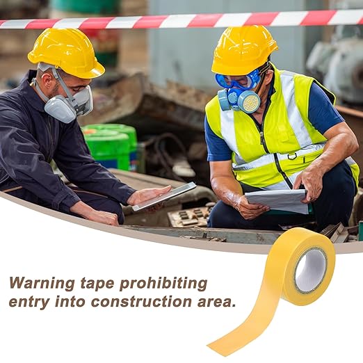 MECCANIXITY Flagging Tape,12 Pcs Non-Adhesive Plastic Neon Survey Marking Tape 1 Inch x 98 Feet for Tree Hunting Boundaries Hazardous Areas Marking Ribbon Deep Yellow