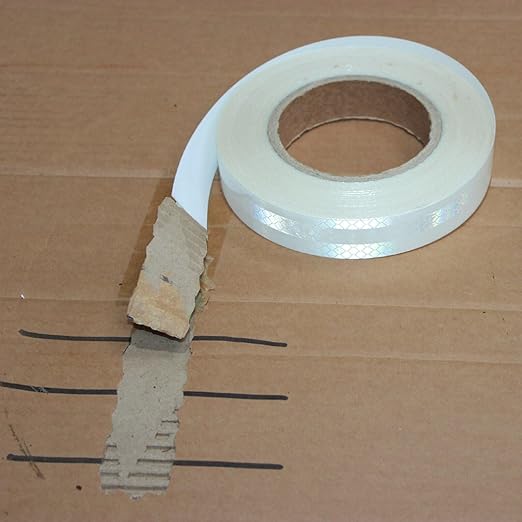 Non Fading White Reflective Tape Outdoor Waterproof 1 inch Wide, High Visibility Warning Industrial Marking Tape,Safety Stickers (168 feet)