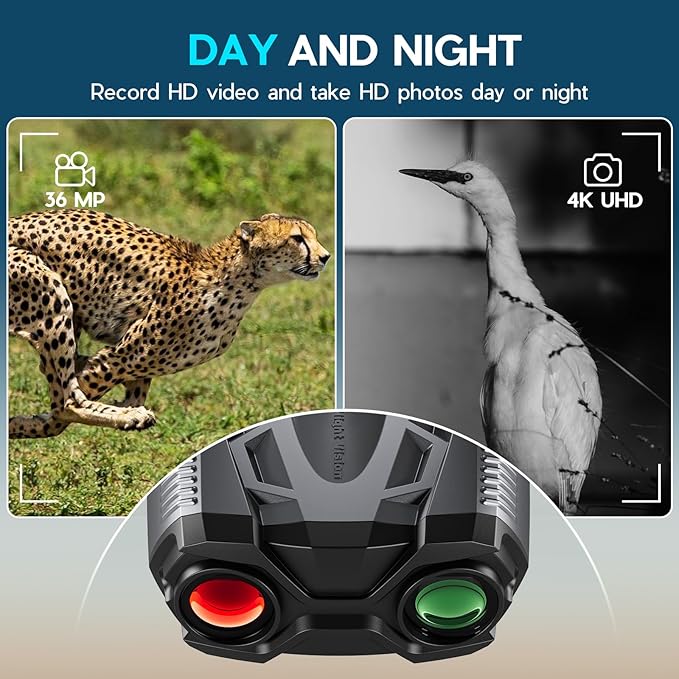 4K Night Vision Goggles for Adults,16X Zoom Night Vision Binoculars with 1000FT Infrared Range,5000mAh Rechargeable Battery,3.5" Screen,Include 32GB Card,Gift for Mens and Outdoor Enthusiasts