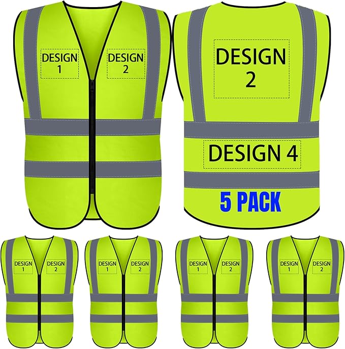 BeautyWill Custom Logo Safety Vest S,M,L,XL,2XL,3XL,4XL Personalized Safety Vest High Visibility Apparel