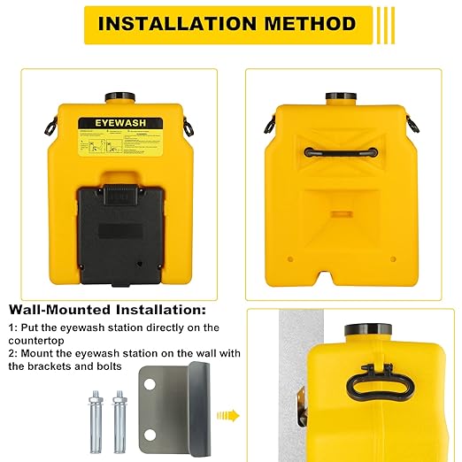 Portable Eyewash-Station Emergency OSHA-Approved Yeipower - Wall Mounted Eye Wash First Aid 14 Gallon Eye Irrigation Equipment
