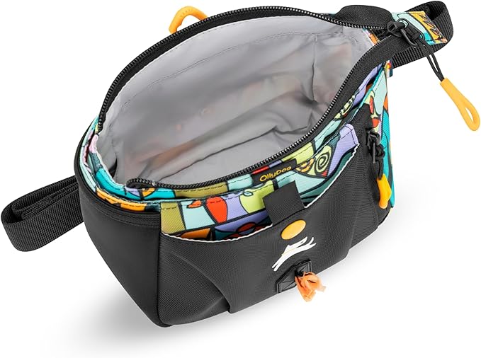 OllyDog Backcountry Day Bag | Hands-Free Dog Training Treat Pouch | Fanny/Hip Pack with Zipper Closure & Built-in Poop Bag Dispenser | Removable Waist Clip (Cloud9)
