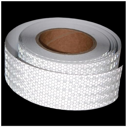 White Reflective Tape Outdoor Waterproof 2 inch, High Visibility Warning Industrial Marking Tape, Safety Stickers (68 feet)