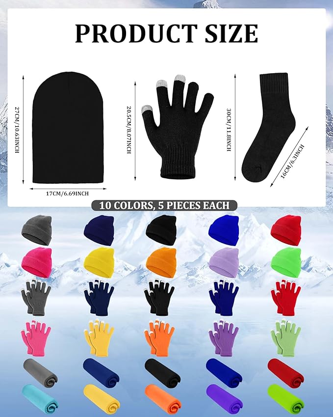 Panitay 150 Pcs Homeless Care Package Supplies Bulk Hats Gloves Fleece Blankets for Men Women Homeless Donating Supplies