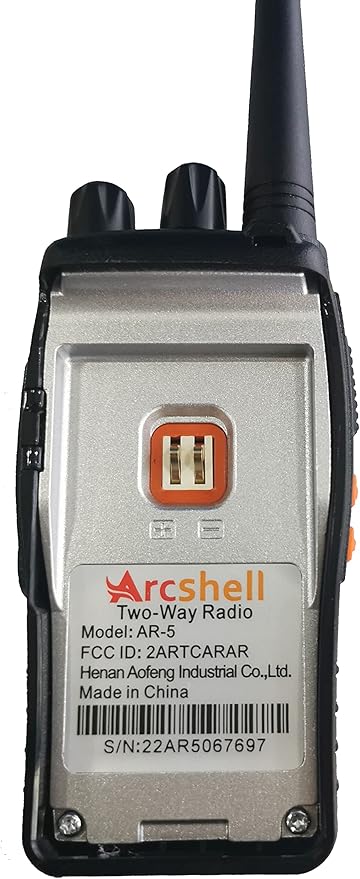 Rechargeable Long Range Two-Way Radios with Earpiece 4 Pack Arcshell AR-5 Walkie Talkies Li-ion Battery and Charger Included
