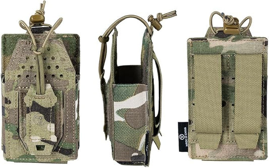 Tactical Molle Radio Pouch Radio Holster Universal Radio Holder For Walkie Talkie Motorola BaoFeng UV-5R BF-F8HP Adjustable Storage Rifle Magazine Pouch(Multicam)