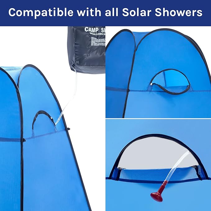 Wolfwise Pop Up Changing Tent for Beach, Camping Portable Shower Tents, Outdoor Privacy Bathroom, Change Dressing Clothes Porta Potty Tent Pop Up Instant for Camp, Toilet, Blue