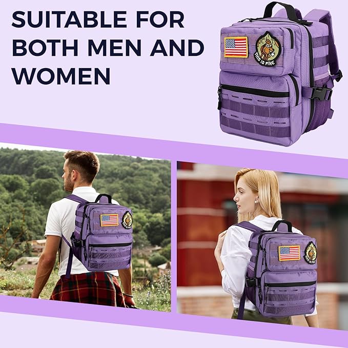 9L Mini Tactical Backpack for Men Women,Small Military Tactical Backpack for Sport,Gym,Hiking,Travel,Camping (Purple)