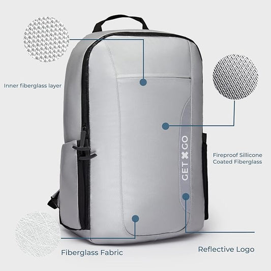 Fireproof Backpack Combo – UL 94 V-0 & NFPA 701 Go Bag | Withstand up to 1832°F | Water-Resistant Emergency Bug Out Bag for Documents, Tech & Supplies | 20L | The Original by GETXGO