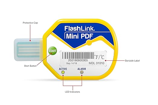 Deltatrak (10 Pack) 85 Days USB Temperature Data Logger Recorder in-Transit Trip Single Use Cold Chain PDF Logger