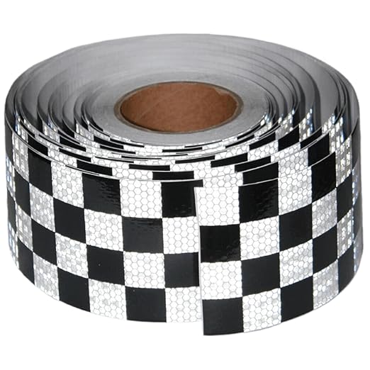 Reflective Tape Black White 4 inch Wide for Truck, Outdoor Waterproof High Visibility Safety Warning Adhesive Strips (166 feet)