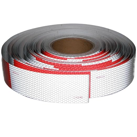 Reflective Tape Red White 2 Inch x 168 Feet, Outdoor Waterproof Warning Reflector, Night Safety Stickers for Car Bicycles