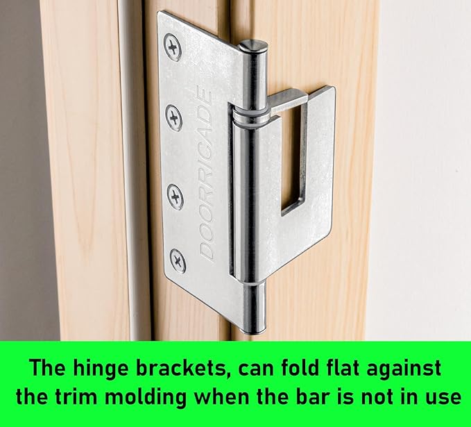 Door Security Bar-by Doorricade-Secure The Entire Width of Your Inward Opening Front Door-Safe Room. Fits Doors 33"-36" Wide.
