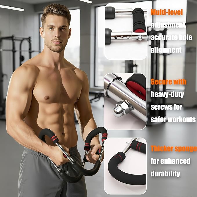 Twister Arm Trainer, Chest Workout Equipment 10-Level Adjustable (30-110 lbs), Adjustable Chest Exerciser with 4 Springs for Men Women, Home Gym Strength Builder, Portable Muscle Toner