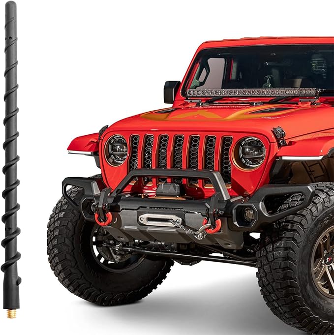 Short Antenna fits 2007-2025 Jeep Wrangler Gladiator Mojave Sahara Rubicon JK JL JT Unlimited Sport S Willys 4xe Accessories, 8 Inch Jeep Car Replacement Antenna