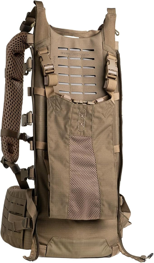 Eberlestock Modframe Hunting Pack Frame – Ultra-Durable, Lightweight Modular Backpack System – Adjustable Fit, Load Shelf, and Compression Straps – Compatible with EMOD Accessories – Dry Earth