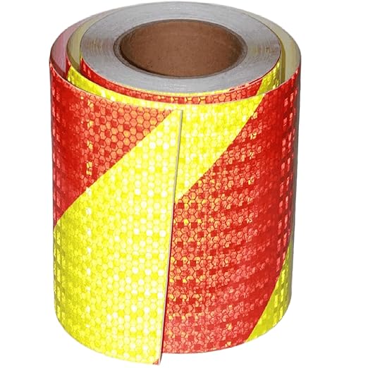 Reflective Tape 8 Inch x 68 Feet, Safety Caution Reflector Strips, Hazard Conspicuity Warning Adhesive Stickers