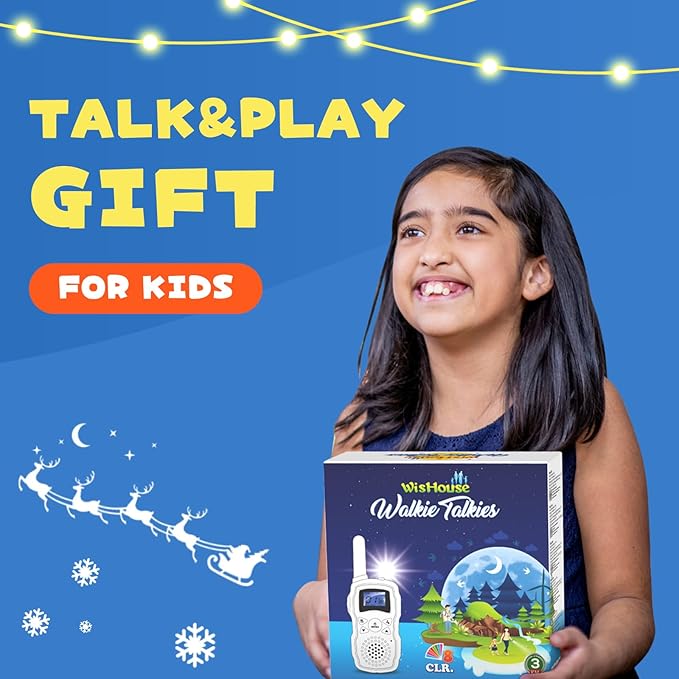 Wishouse Walkie Talkies for Kids Adult Long Range Rechargeable 3 Pack,Boy Wearable Walky Talky Set 2 Way Radio with USB Charger Battery,Camping Games Toy Birthday Xmas Gift for Girl Children Family