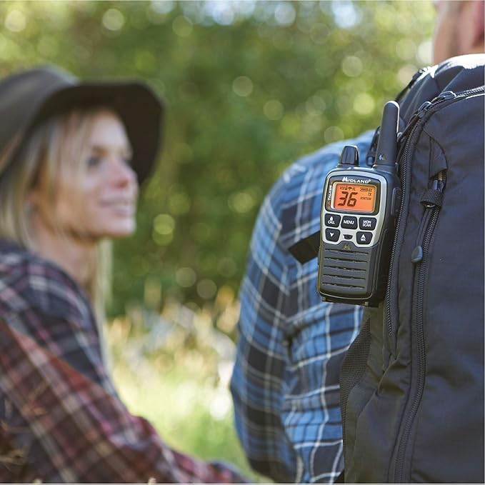 Midland T71VP3 36 Channel FRS Two-Way Radio - Up to 38 Mile Range Walkie Talkie - Black/Silver (Pack of 10)