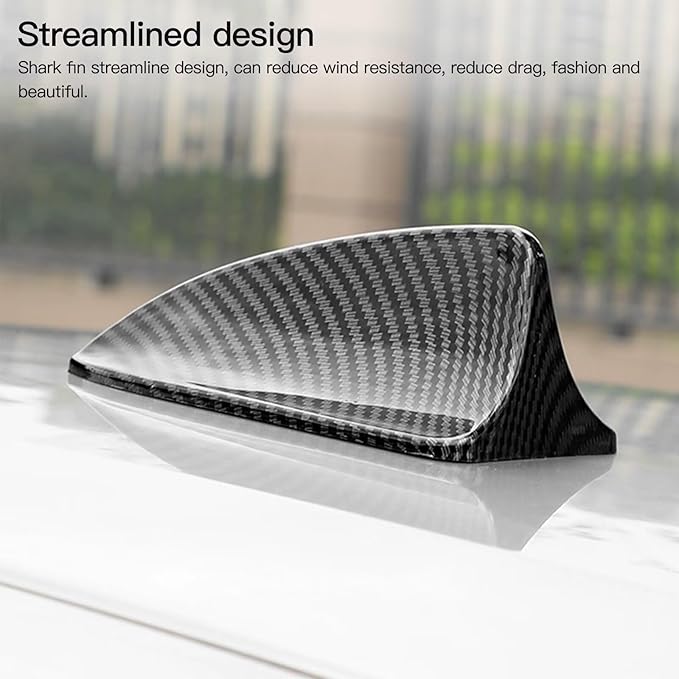 Car Roof AM FM Radio Shark Fin for 2017 Audi Q3 S Line Sport Utility 4-Door 1.4L 1395CC 85Cu. in. l4 Gas DOHC Turbocharged Antenna Aerial Cover Carbon Fiber Functional
