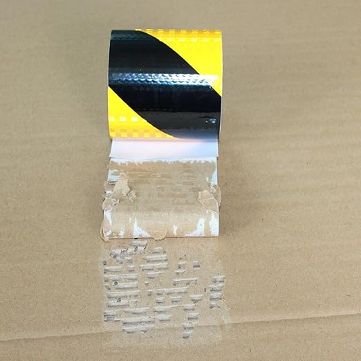 Yellow Black Reflective Tape Outdoor Waterproof 3 inch, High Visibility Hazard Safety Industrial Marking Tape (11 feet)