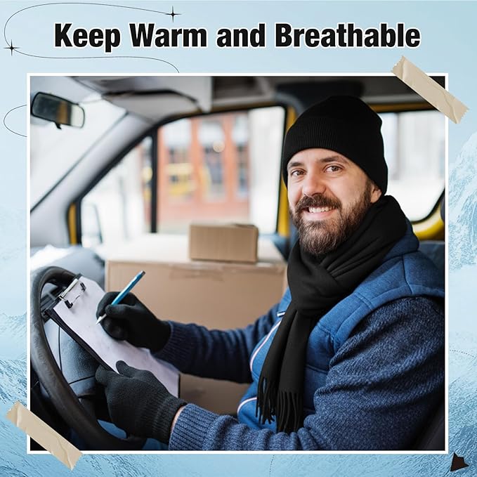 Unittype 300 Pcs Winter Homeless Care Supplies Bulk - Beanies Caps Gloves Scarves Set for Community Charity Church Donation
