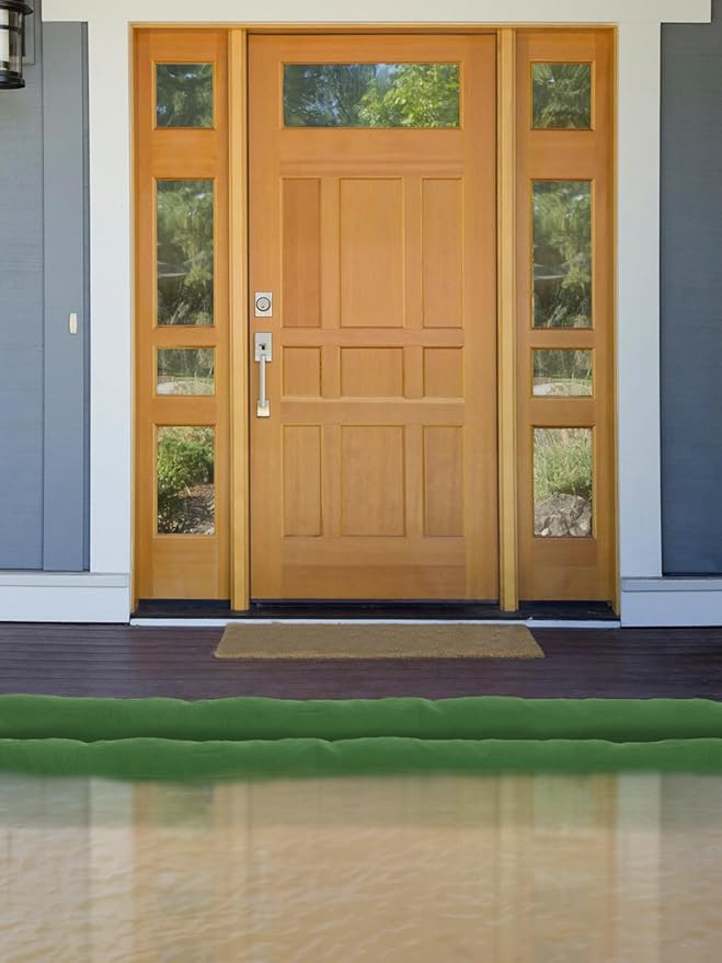 4Pcs 10'× 6'' Long Sand Bags for Flooding - Thickened Canvas Flood Protection Sandbag Tube with Elastic Band, Reusable Flood Rain Wind Barrier Sand Bag Tube for Door Window Flood Control