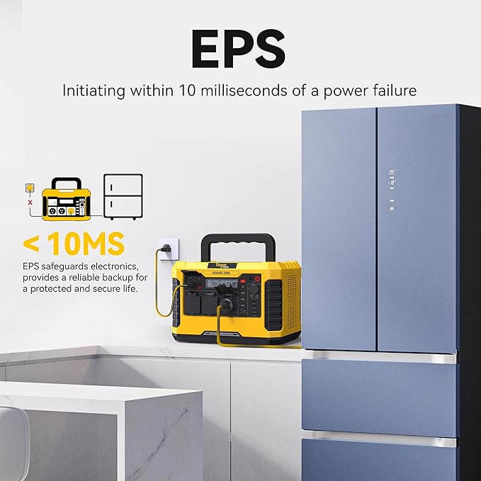 Togo POWER A2000 Portable Power Station 2000W-1799Wh Solar Generator LiFePO4 Battery Backup with AC Outlets(4000W Peak)-Fast Charge in 1.5H,10ms EPS Switch for RV Trip,Home use,Camping,Outage