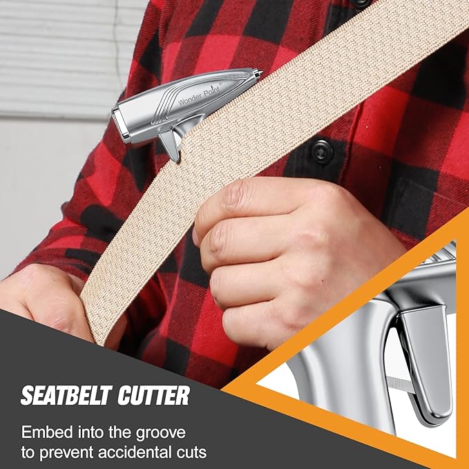 Car Window Breaker, Automotive Safety Hammer With Seatbelt Cutter, 3-in-1 Emergecy Escape Tool Car Metal Window Breaker Seatbelt Cutter, Aluminium Alloy Glass Breaker Hammer(Sliver 1Pack)