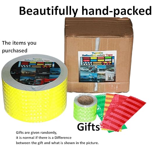 Fluorescent Yellow Reflective Tape Outdoor Waterproof 4 inch Wide, High Visibility Safety Warning Reflector Sticker Strips (168 feet)