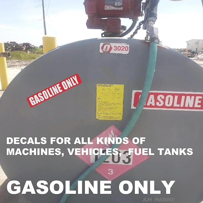 20PCS Gasoline Fuel Only Stickers for Oil Gas Can Sign Truck Boat Decals Car Labels Fuel Tank 3.25 X 0.75 Inch