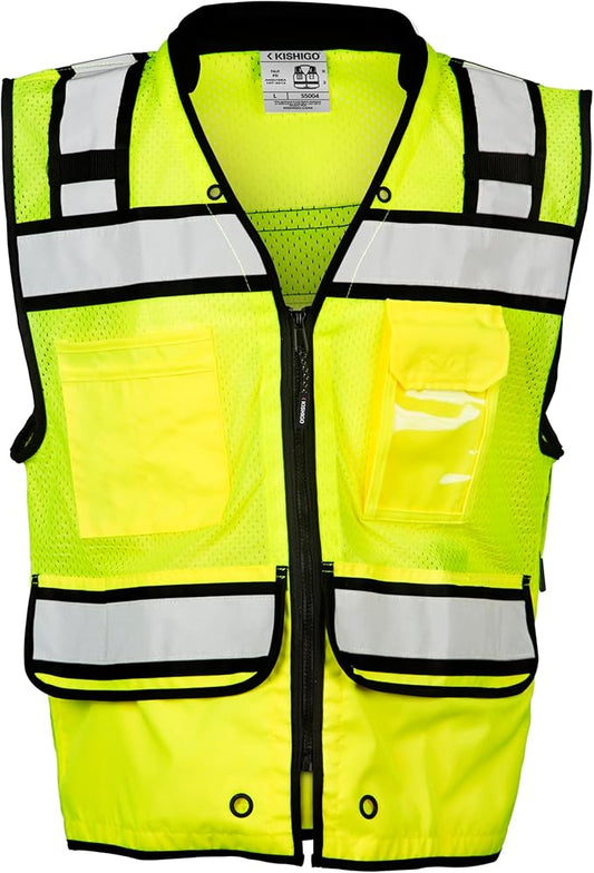 Kishigo Unisex High Visibility Reflective High Performance Surveyors Vest S5004