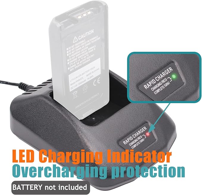 Replace KSC-25 Rapid Charger Compatible for Kenwood TK-2140 TK-3140 TK-2160 TK-3160 TK-2170 TK-3170 TK-2360 TK-3360 NX-220 NX-320 Radio KNB-57L KNB-55L KNB-35L KNB-56N KNB-26N