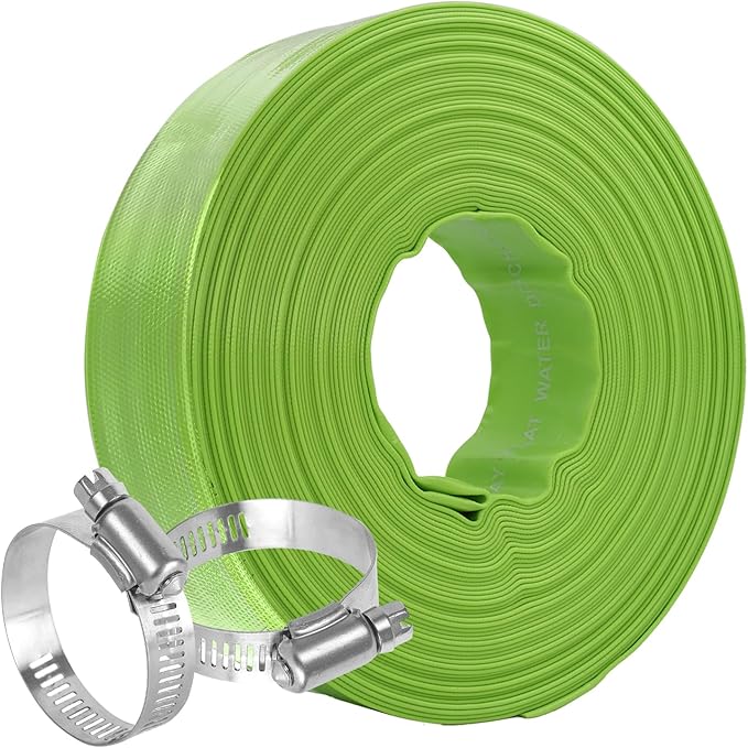 Eastrans 1-1/4'' x 100 FT Pool Backwash Hose with 2 Hose Clamps,Extra Heavy Duty Discharge Hose,Drain Hose for Swimming Pool,Super wear-resistant,weather blast,green
