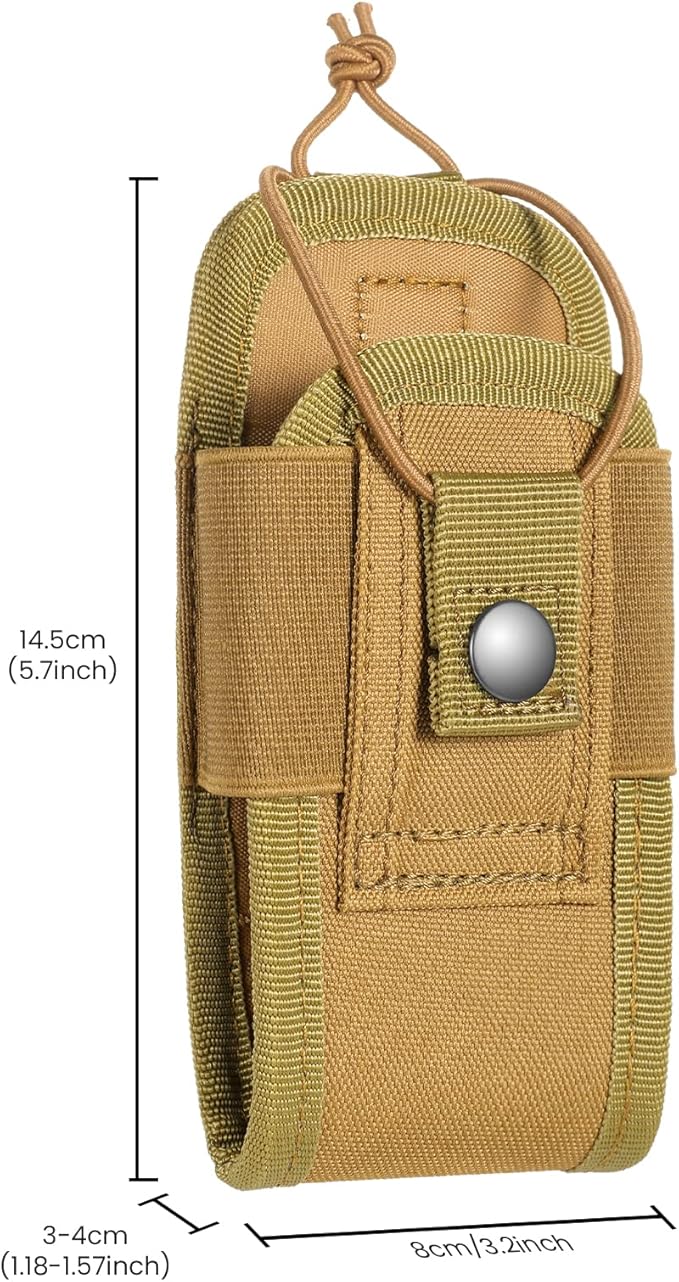 Tactical Radio Holder Radio Holster Molle Radio Pouch Universal Radio Case Military Heavy Duty Radio Bag for Police Firefighter Two Ways Walkie Talkies Vest (ACU-small)