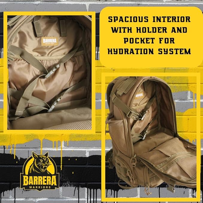 Tactical Backpack 50L/55L -Military Backpack- Large tactical backpack-3 Day Assault Pack -Molle Bag. Durable Travel Backpack hiking backpack(COYOTE BROWN.)