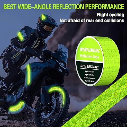 Reflective Tape 2" x40ft Fluorescent Green, DOT-C2 Waterproof Reflective Stickers & Reflector Tape with Strong Adhesive for Trucks, Trailers, Motorcycles, Bikes, Outdoor Safety