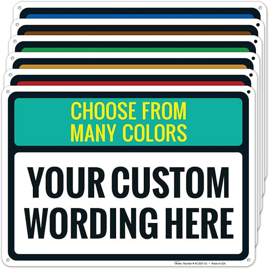 Custom Personalized Signs For Home, Office, Business, Delivery, Decor, Indoor/Outdoor Use Black Border Sign, 10x14 Aluminum Inches, Rust Free .040 Aluminum, Fade Resistant, Made in USA