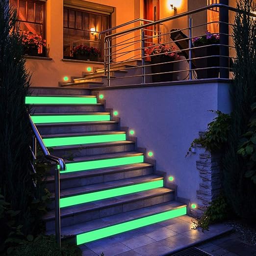 LLPT Glow in The Dark Tape 2” x 33 Ft Self Adhesive Neon Luminous Tape Rechargeable Brightness Fluorescent Sticker Tape for Sport Gears Night Part DIY Craft Color Green (GD233G)