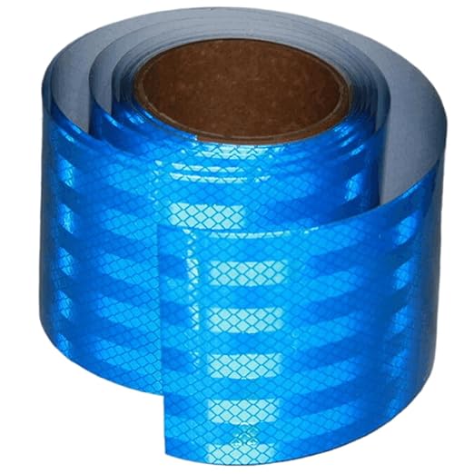 Industrial Non Fading Reflective Tape Blue 4 inch Wide, Outdoor Waterproof High Visibility Safety Adhesive Reflector Strips (10 feet)