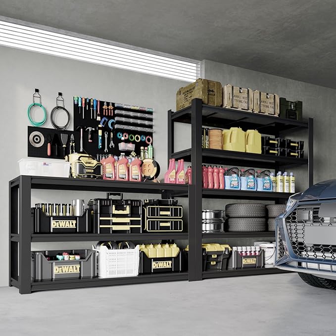 Garage Shelf,Heavy Duty Storage Rack Load 3000lb,5-Tier Metal Garage Shelving for Kitchen,Basement,24" D x 47" W x 84" H