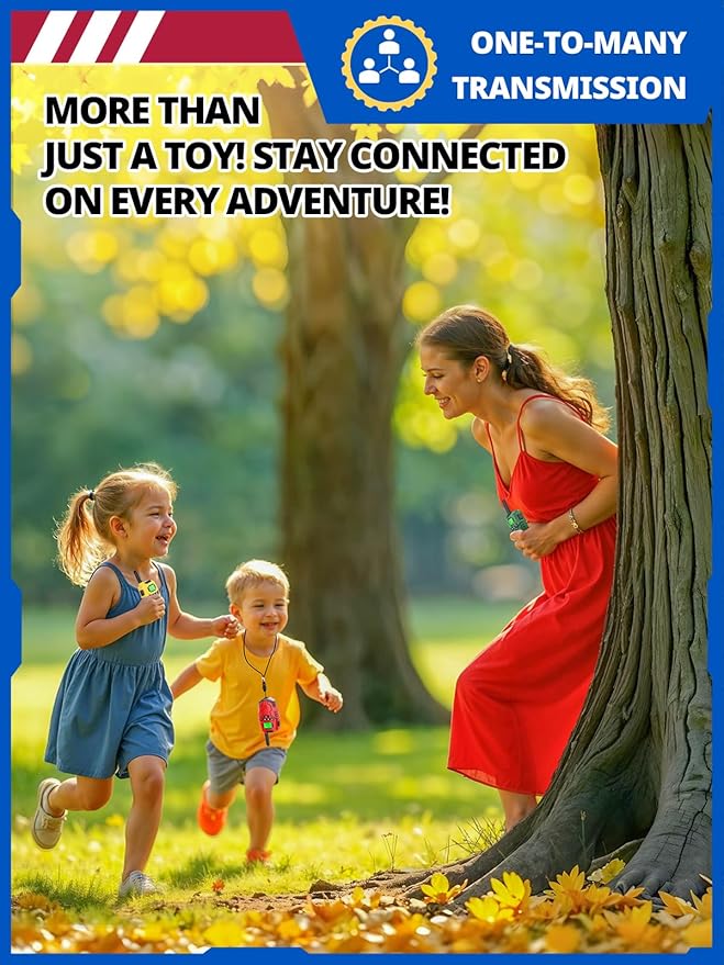 Walkie Talkies Toys for Kids Rechargeable, Long Range 2 Way Radio, Outdoor Beach Camping Road Trip Role Play Toys for 3 4 5 8-12 Year Old Boys Birthday Xmas Gift for Kids, 3 Pack