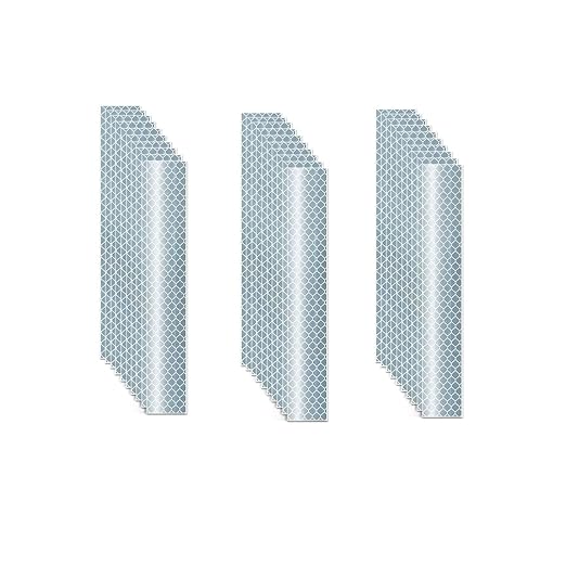 White Reflective Stickers 1 inch X 6 inch, Outdoor Waterproof High Visibility Warning Safety Adhesive Reflector Tape (30 Pcs)
