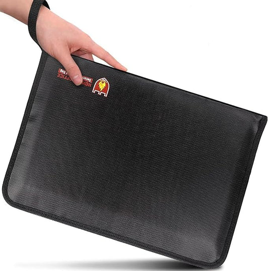 A4 Fireproof Document Bag with 13 Pockets, Fire and Water Resistant Safe Expanding File Folder with Zipper, Document Organizer Fireproof Waterproof Wallet for Certificate Folder
