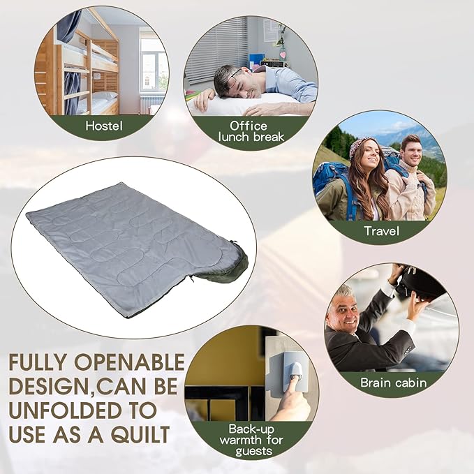 Macarrie 10 Pcs Bulk Sleeping Bags for Homeless Donation Shelter Adults 0 Degree Waterproof Sleeping Bags with Compression Sack for Cold Weather Emergency Hiking Camping Warm