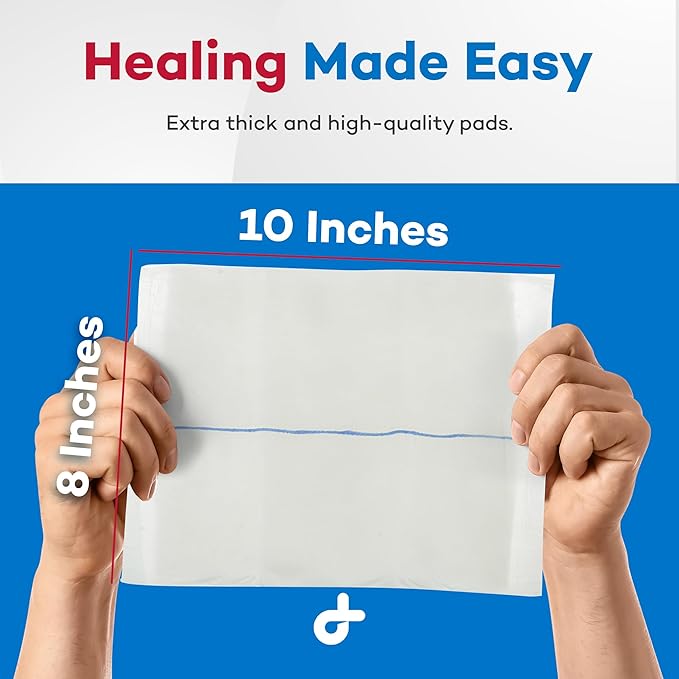 Dealmed Abdominal Combine Pads 8"x10" (48-Pack) Sterile Individually Wrapped, ABD Pads, Absorbent, Non Adherent for Wound Care, Drainage, First Aid, 24/Box (2 Pack)