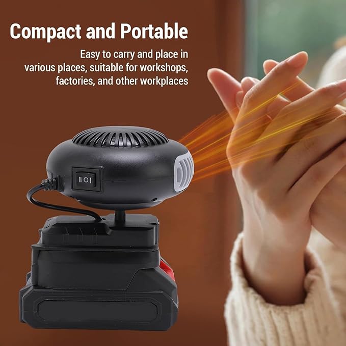 Portable Battery Operated Heater, Batteries Powered Heaters, With Anti Tilt Design, Quiet Long Heating, Battery Operated Heater For Indoors/Car/Camping, with Anti Tilt Design (5-cell battery*2)